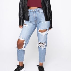 Fashion Nova Distressed Mom Jeans